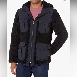 NWT Lucky Brand hooded quilted Sherpa jacket